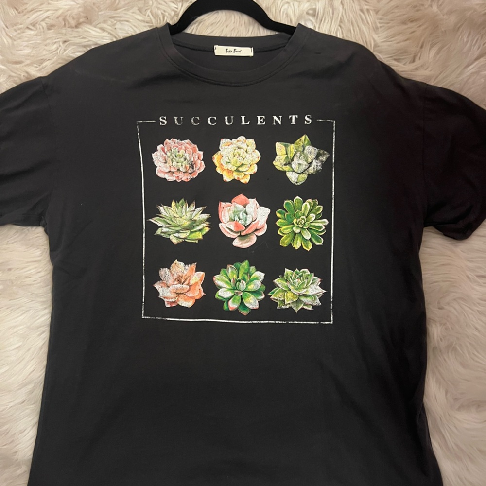 dark grey succulent over-sized t-shirt